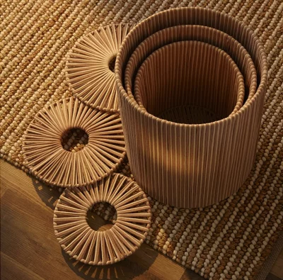 Корзина плетеная Dholak Beige Ethnic 30X30X40 CM 6