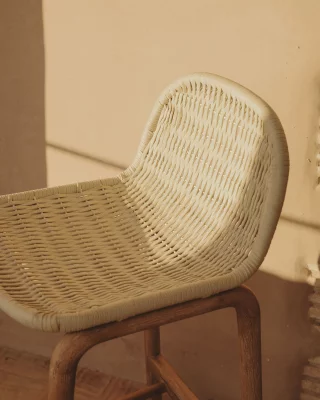 Стул Alipa из массива акации FSC 100% и верёвочного шнура экрю 49X52X101 CM 3
