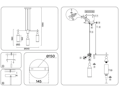 Подвесная люстра Ambrella Light LH55278 3
