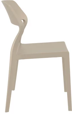 Стул пластиковый Snow 52X56X83 CM бежевый 5