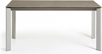 Раздвижной стол Atta 160-220X90X76 серые ножки коричневая керамическая столешница 3