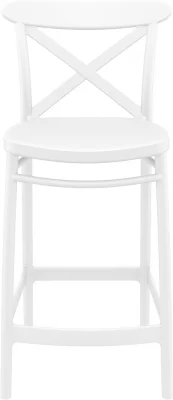 Стул пластиковый полубарный Cross Bar 45X50X96 CM белый 4
