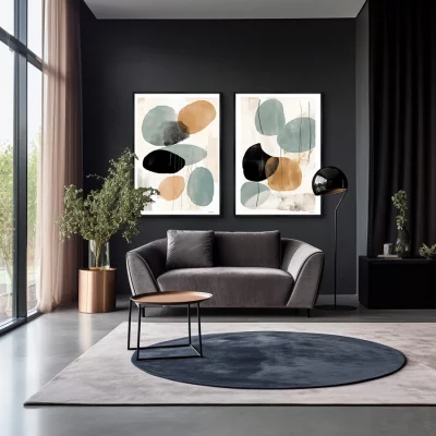 Набор из двух постеров на холсте Shapes in pastel colors 75X105 / 75X105 CM 4