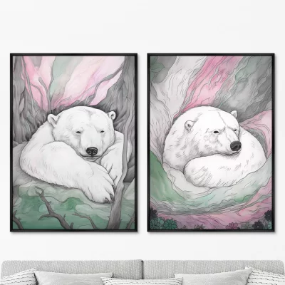 Набор из двух постеров на холсте Under the Northern lights 75X105 / 75X105 CM 8