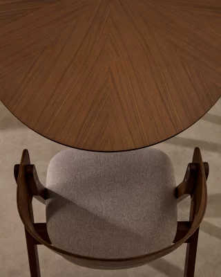 Стул Godia из ясеневого шпона с отделкой венге и бежевым шениллом 56X55X76 CM 3