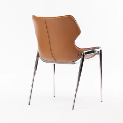 Стул Найроби светло-коричневая экокожа хромированные ножки 53X63,5X82 CM 4