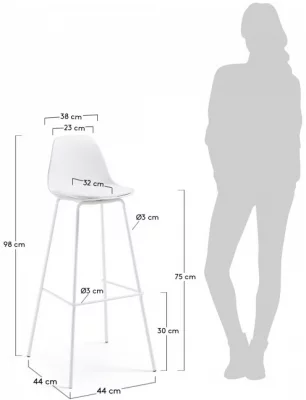 Барный стул Lysna 98X44X44 CM белый 5