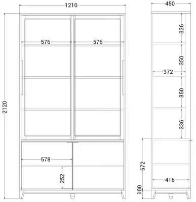 Витрина Case 121X45X190 CM 7
