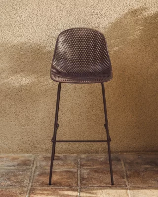 Коричневый уличный барный стул Quinby 49X49X107 CM 3