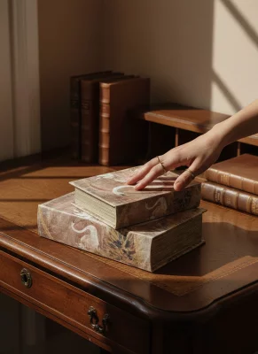 Набор из двух шкатулок в виде книг Belenos 18X7X27 / 13X5X22 CM 5