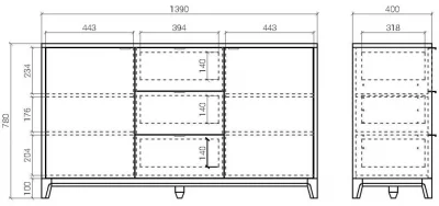 Комод Case 139X40X78 CM 6