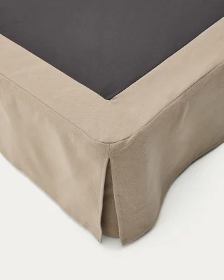 Основание Jaira со съёмным чехлом из льна и хлопка, тауп для матраса 90X200 CM 3