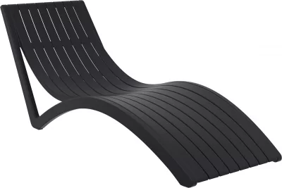 Шезлонг пластиковый Slim 180X72X70 CM чёрный 5