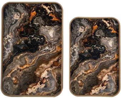 Комплект из двух декоративных подносов Acantha 51X33X5 / 42X26X5 CM 5