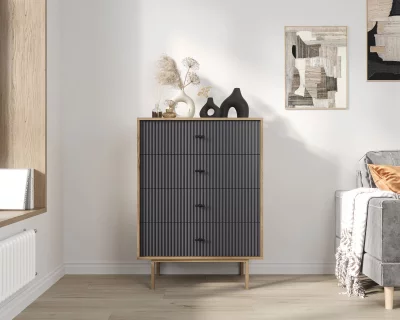 Вертикальный комод с четырьмя ящиками Emerson 80X45X110 CM 5