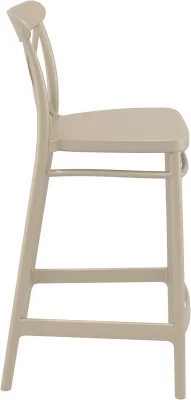 Стул пластиковый полубарный Cross Bar 45X50X96 CM бежевый 5