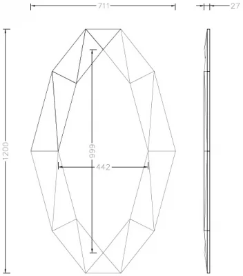 Зеркало Jerrod 71X120 CM 3