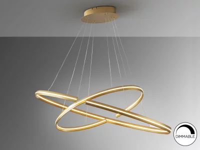 Подвесной светодиодный светильник Elipse золотой большой DIM BLUETOOTH 120X60X105 CM 7