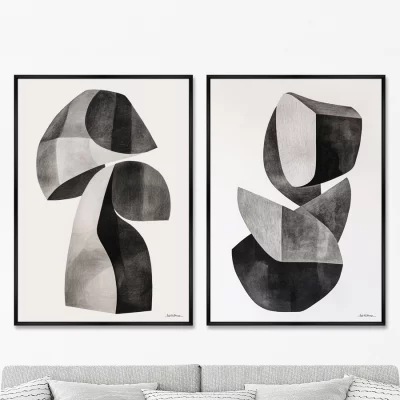 Композиция из двух репродукций картин на холсте Stone Flower 75X105 / 75X105 CM 8