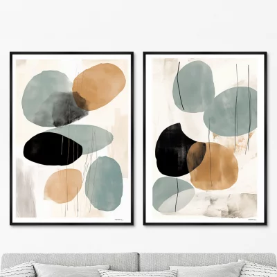 Набор из двух постеров на холсте Shapes in pastel colors 75X105 / 75X105 CM 8