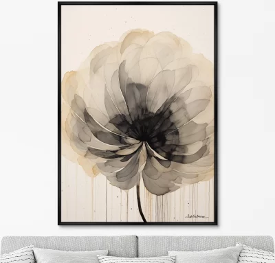 Постер на холсте Flower in monochrome 75X105 CM 6