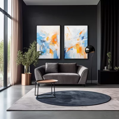 Набор из двух постеров на холсте Red blue white 75X105 / 75X105 CM 4