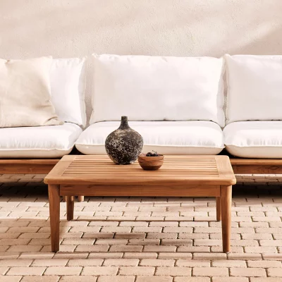 Журнальный столик из тика Portitxol 80X80X35 CM 5