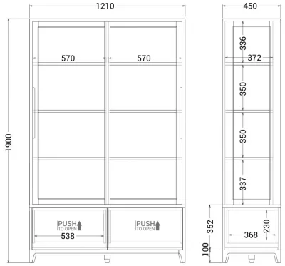 Витрина Case 121X45X190 CM 10