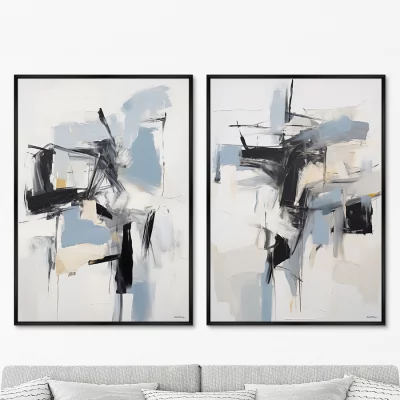 Набор из двух постеров на холсте Linear space 75X105 / 75X105 CM 7