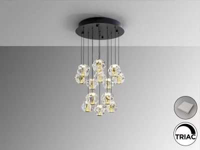 Люстра Zaria 13L черный/золотой/прозрачный D60 DIM 43X43X220 CM 6
