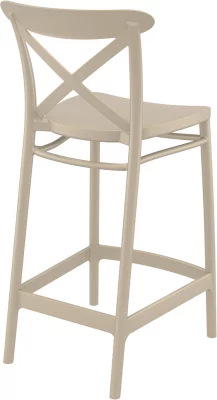 Стул пластиковый полубарный Cross Bar 45X50X96 CM бежевый 3