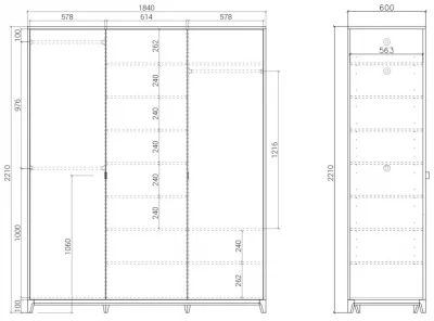 Шкаф CASE 180X60X221 CM 6