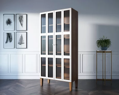 Шкаф двухстворчатый Andersen с рифлеными стеклами 90X40X190 CM 3