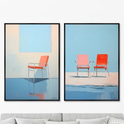 Набор из двухпостеров на холсте Chair collection Pure and simple 75X105 / 75X105 CM 8