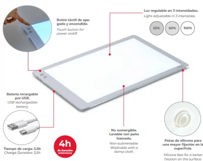 Подложка с подсветкой для подноса Ledpad 52X34 CM 8