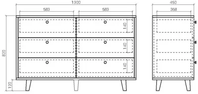Комод Twin 130X45X82 CM 7