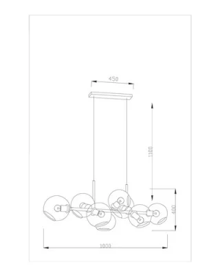 Подвесная люстра Long 100X40X150 CM 3
