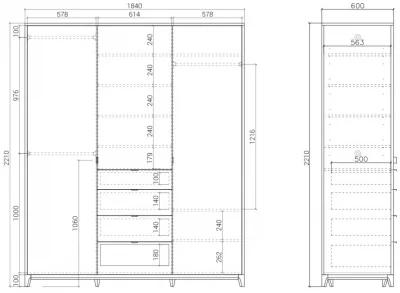 Шкаф Case 184X60X221 CM 9