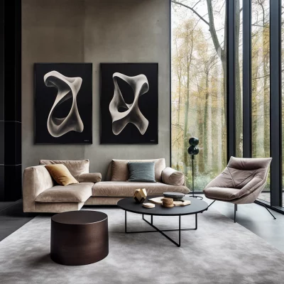 Набор из двух постеров на холсте Streamlined shapes 75X105 / 75X105 CM 4