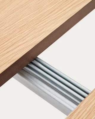 Круглый раздвижной стол Montuiri из шпона дуба с серыми стальными ножками 90X75 CM 5
