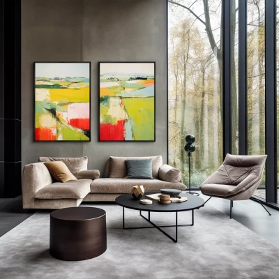 Набор из двух постеров на холсте Lines 75X105 / 75X105 CM 4