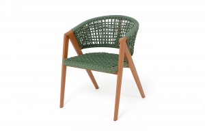 Плетеный стул Амстердам из искусственного ротанга зеленый 56X61X75 CM