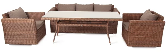 Обеденная группа из искусственного ротанга Моккачино 270X220X81,5 CM 23