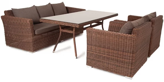 Обеденная группа из искусственного ротанга Моккачино 270X220X81,5 CM 1