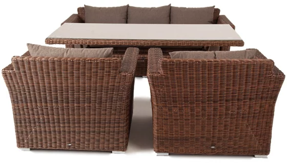 Обеденная группа из искусственного ротанга Моккачино 270X220X81,5 CM 2