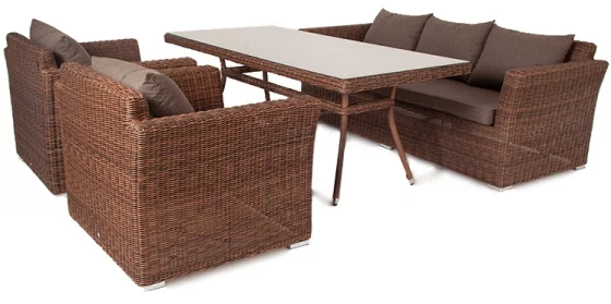 Обеденная группа из искусственного ротанга Моккачино 270X220X81,5 CM 21