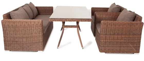 Обеденная группа из искусственного ротанга Моккачино 270X220X81,5 CM 22