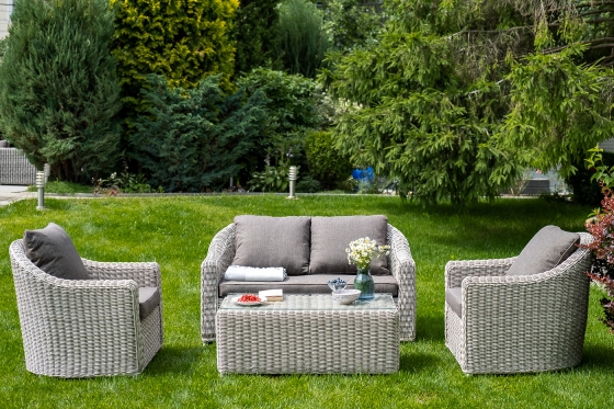 Двухместный диван из искусственного ротанга Кон Панна бежевый 137X80X80 CM 6