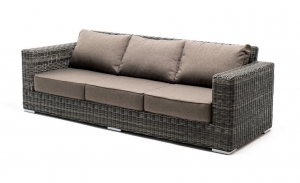 Трехместный диван Боно из искусственного ротанга графит 230X90X77,5 CM