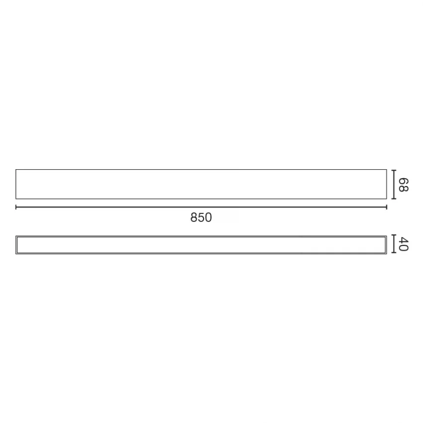 Накладной линейный светильник Via EVO 850 38+14W 3000K черный DALI 85X6X4 CM 2